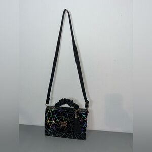 Belo Horizonte Since 1965 Luminous Geometric Holographic Crossbody Purse Tassel